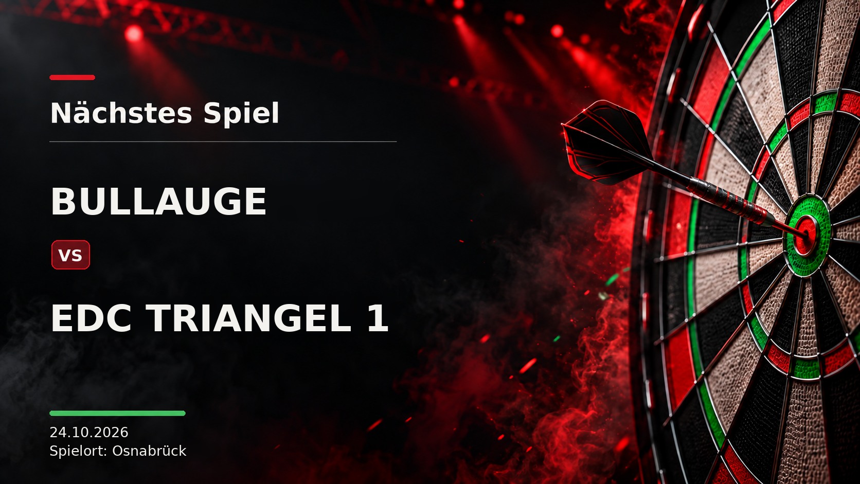 Nächstes Spiel: BULLAUGE gegen EDC Triangel 1. Am 24.10.2026 in Osnabrück.